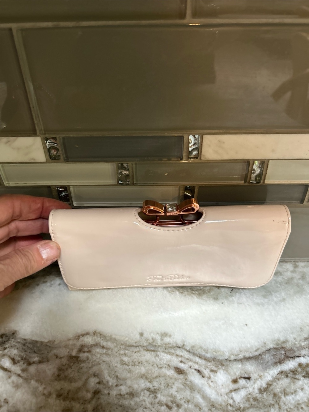 Ted Baker London Rock Baby Crystal Matinee Pink Crystal Bow Wallet Purse